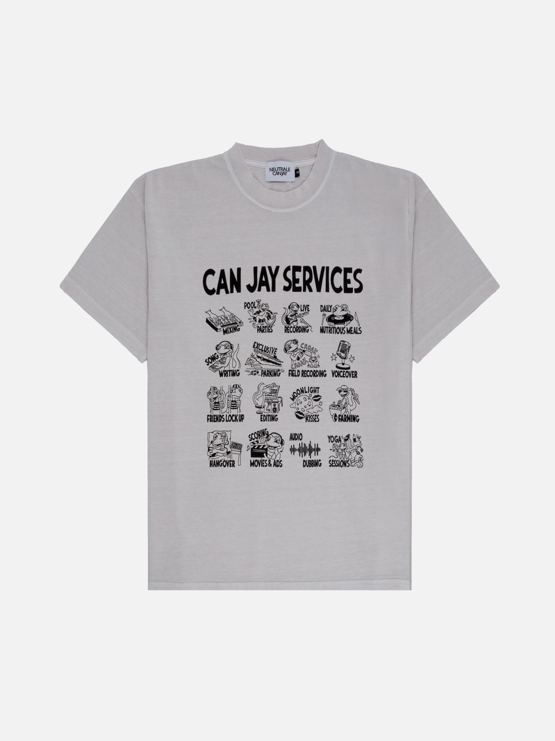 can jay neutrale graphic regular-fit t-shirt crafted from 100% certified organic cotton and a grey garment-dyed finish.