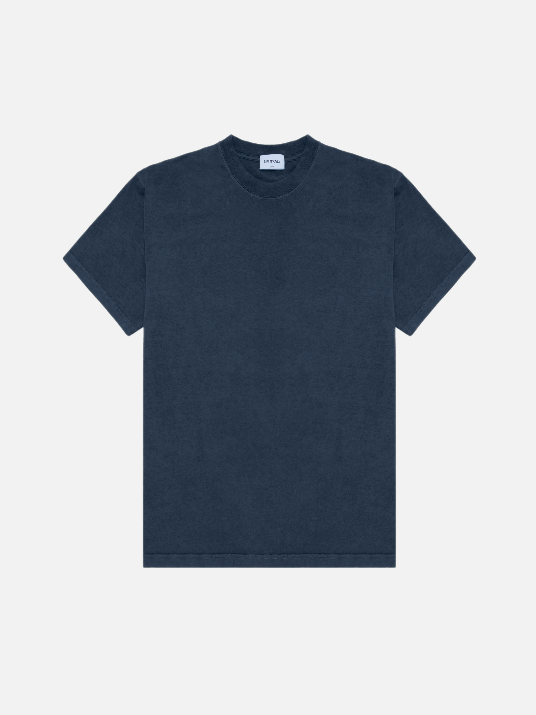 unisex, regular-fit t-shirt is crafted from 100% certified organic cotton and a dark navy garment-dyed finish.