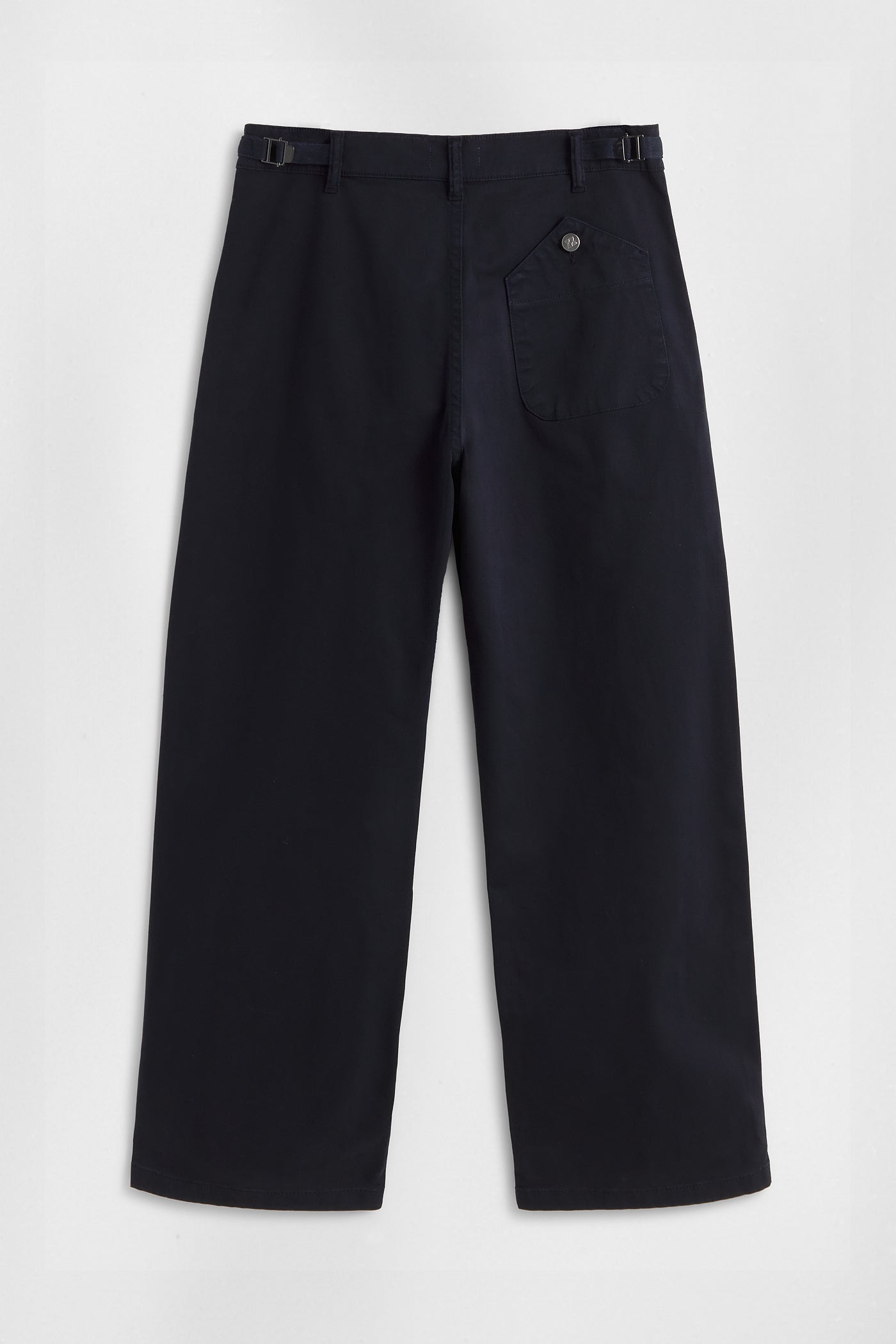 Neutrale dark navy officer pants featuring a classic straight-leg silhouette and a higher waistline for a comfortable and stylish fit.