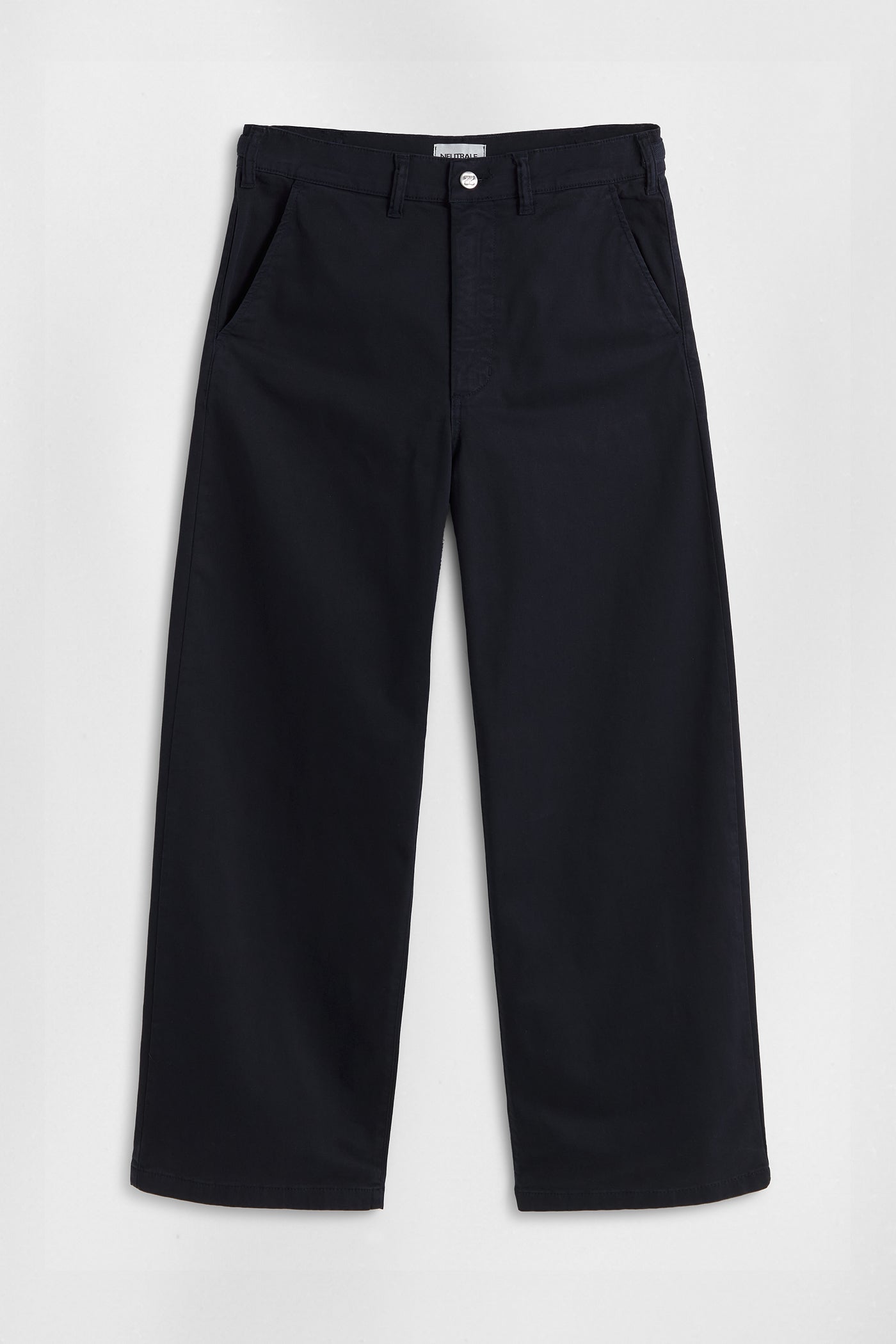 Neutrale dark navy officer pants featuring a classic straight-leg silhouette and a higher waistline for a comfortable and stylish fit.