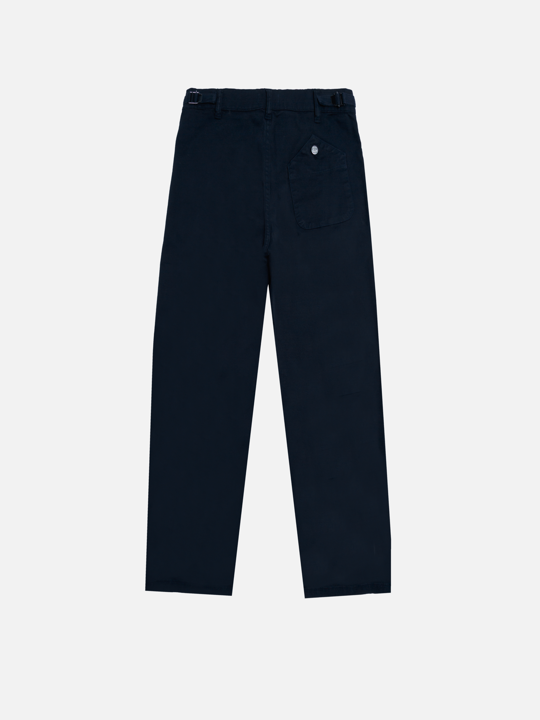 Neutrale dark navy officer pants featuring a classic straight-leg silhouette and a higher waistline for a comfortable and stylish fit.