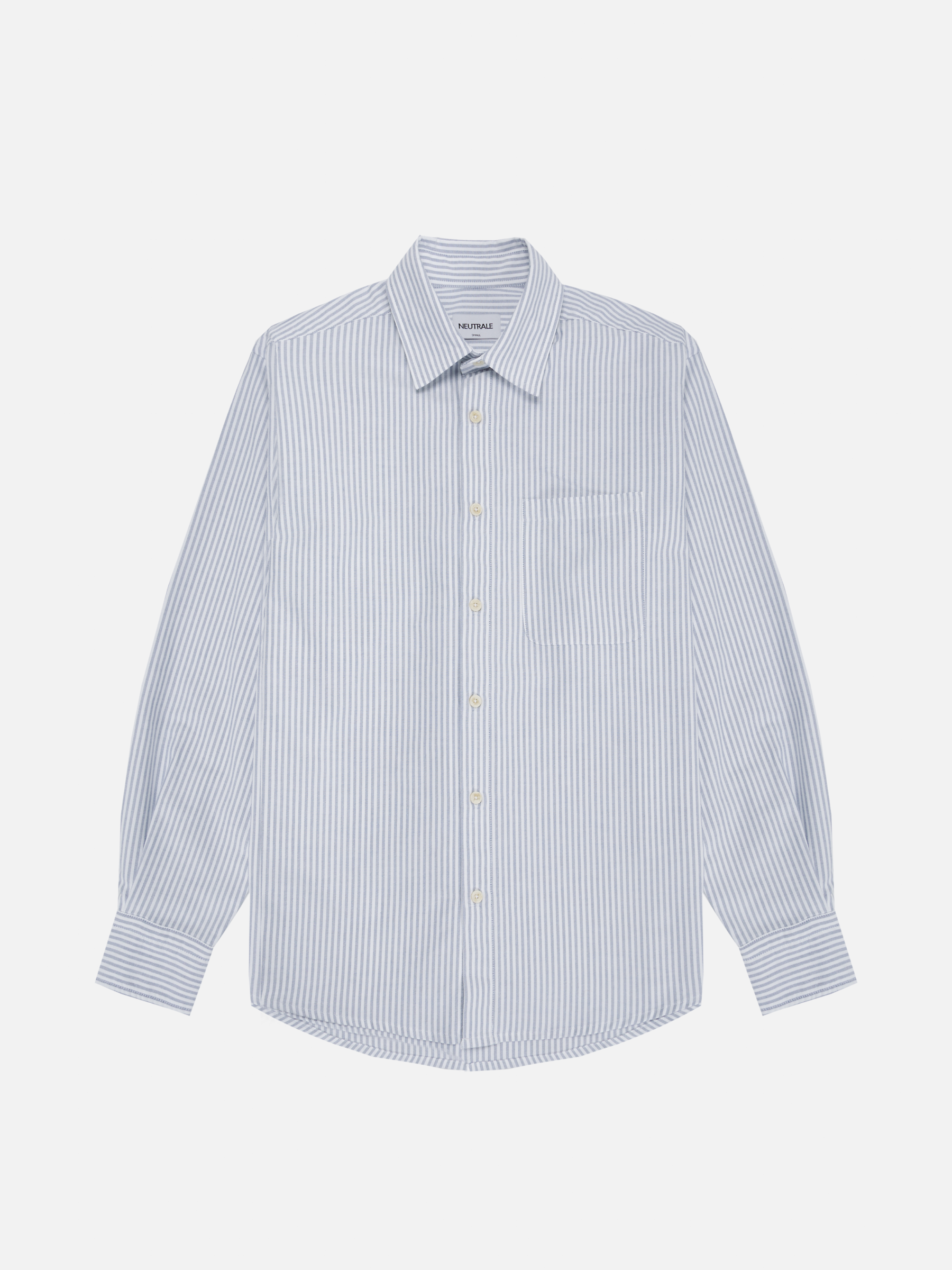 Oxford striped button down shirt with a classic button-down front and round hem. Crafted from 100% certified organic cotton.